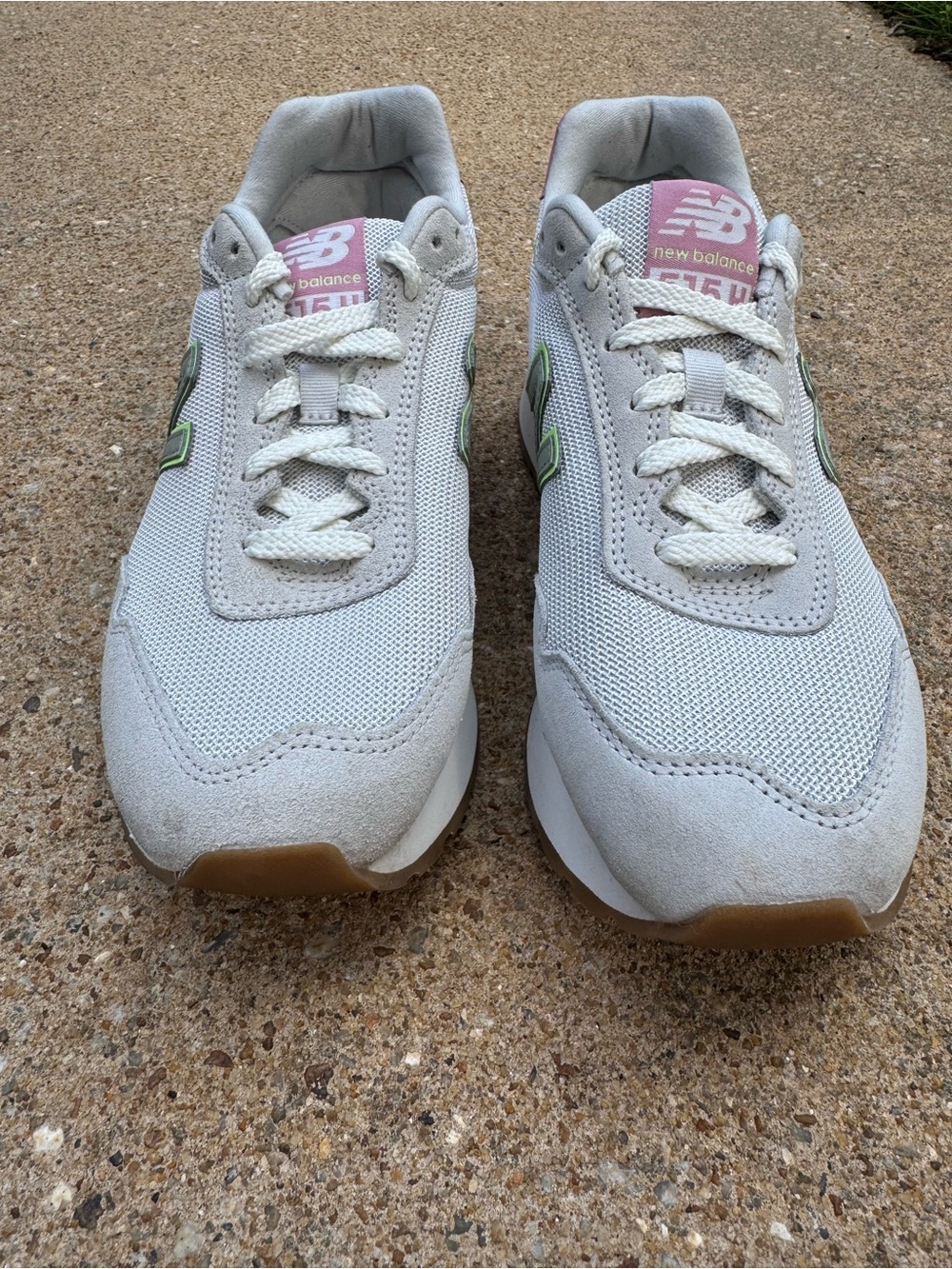New Balance 515 Women's Grey & Pink Retro Runner Sneakers neon green - Picture 5 of 7
